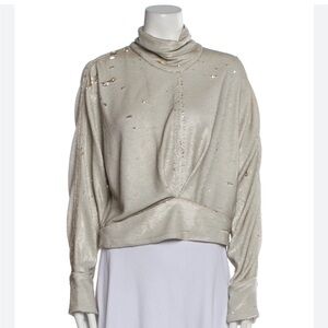 IRO Sweatshirt SequinTurtleneck Jacket Long Sleeves Size 36